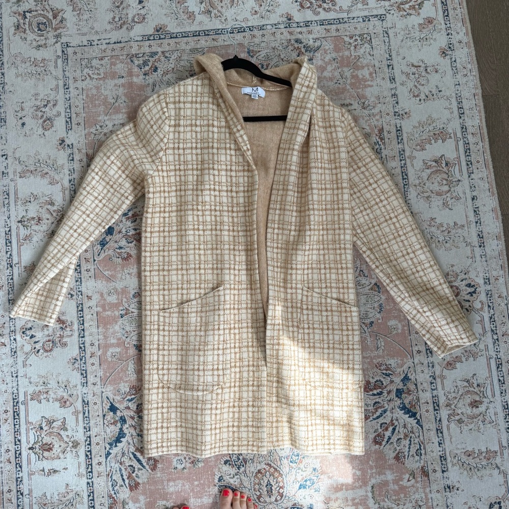 Magaschoni Plaid Cream Women's Coat